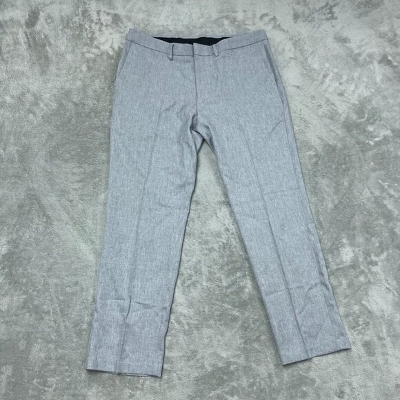 Haggar Mens Straight Fit Comfort Dress Pants Gray 36x30 Polyester a1421 - Picture 1 of 6